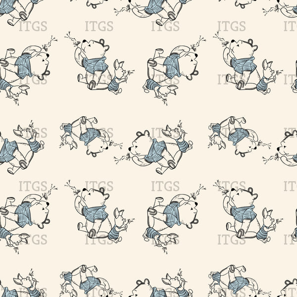 RTS - Sketchy Pals Coordinate - Blue Vinyl