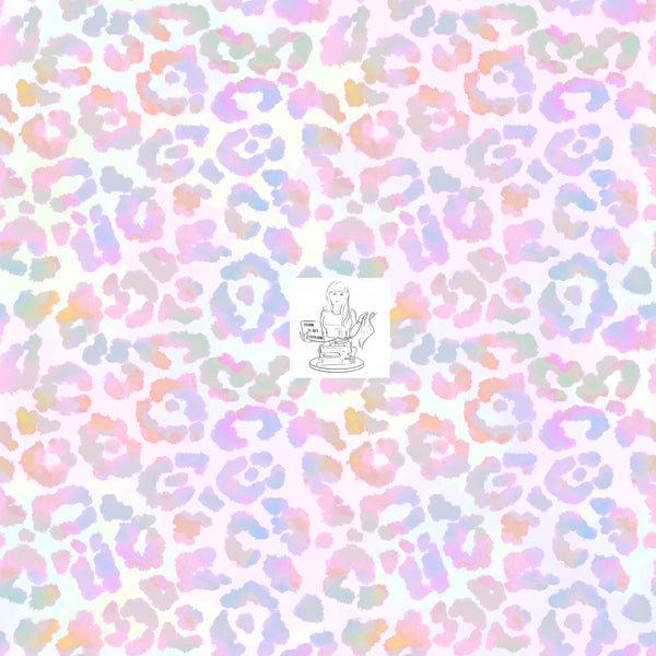 RTS - Pastel Leopard Pink Holograph Vinyl