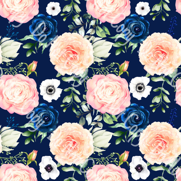 RTS -  Blue and Blush 2 Cotton Woven