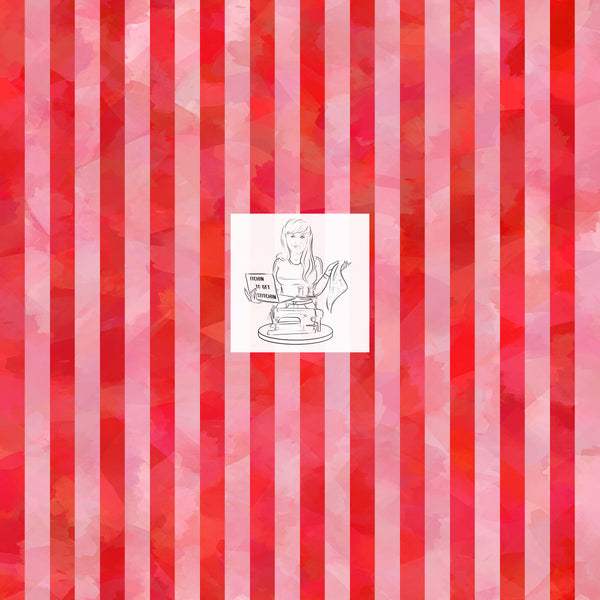 Watercolor Stripes - Red