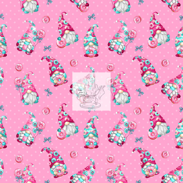 RTS - Donut You Love Them Gnomes? PINK Cotton Woven