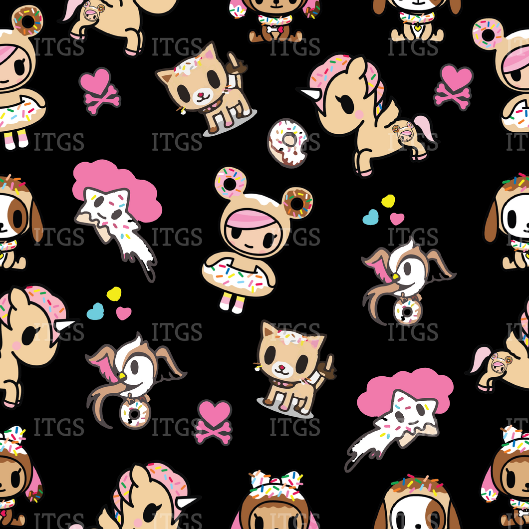 RTS - Unicorns and Donuts Cotton Lycra