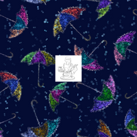 Joyous Rainy Days Coordinate  - Blue Umbrellas