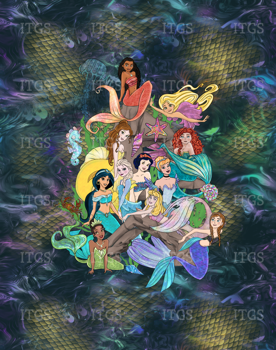 Bathing Beauties Panel - Scales