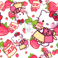 Clear Vinyl Design  -  Strawberry Kitty