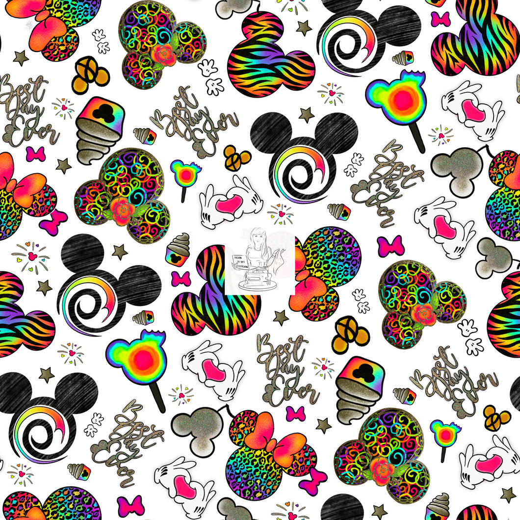 RTS - Clear Vinyl Design  - Best Day Ever Neon