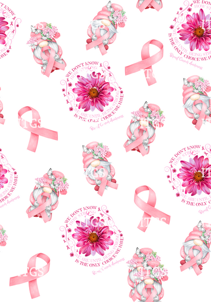 Clear Vinyl Design - Breast Cancer Awareness Gnomes