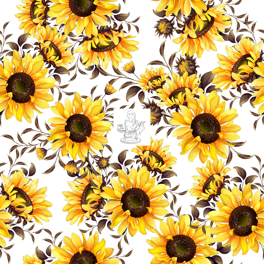 Clear Vinyl Design  - Bronze Sunflowers