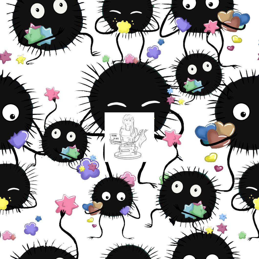 RTS -  Clear Vinyl Design  -  Dust Bunnies at their Finest