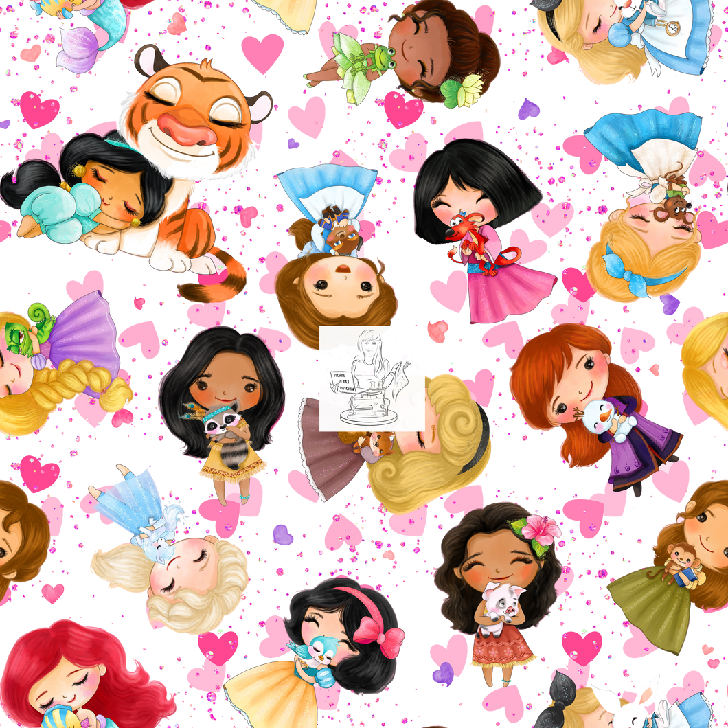 RTS -  Clear Vinyl Design  - Hearts and Hugs