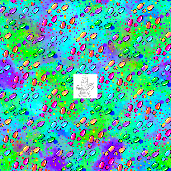 RTS - Watercolor Wizard Walk - Green Waterproof Canvas