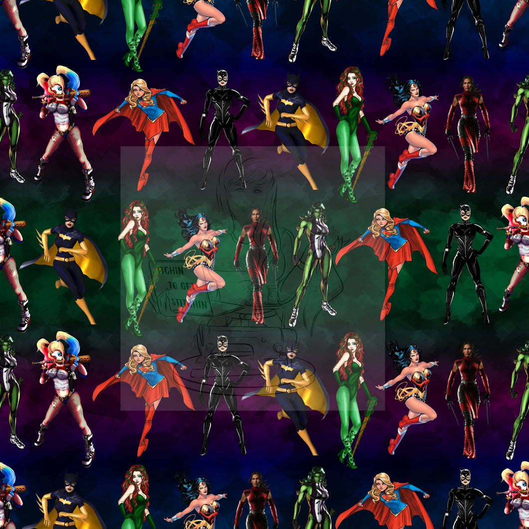 RTS - Super Heroines Cotton Lycra